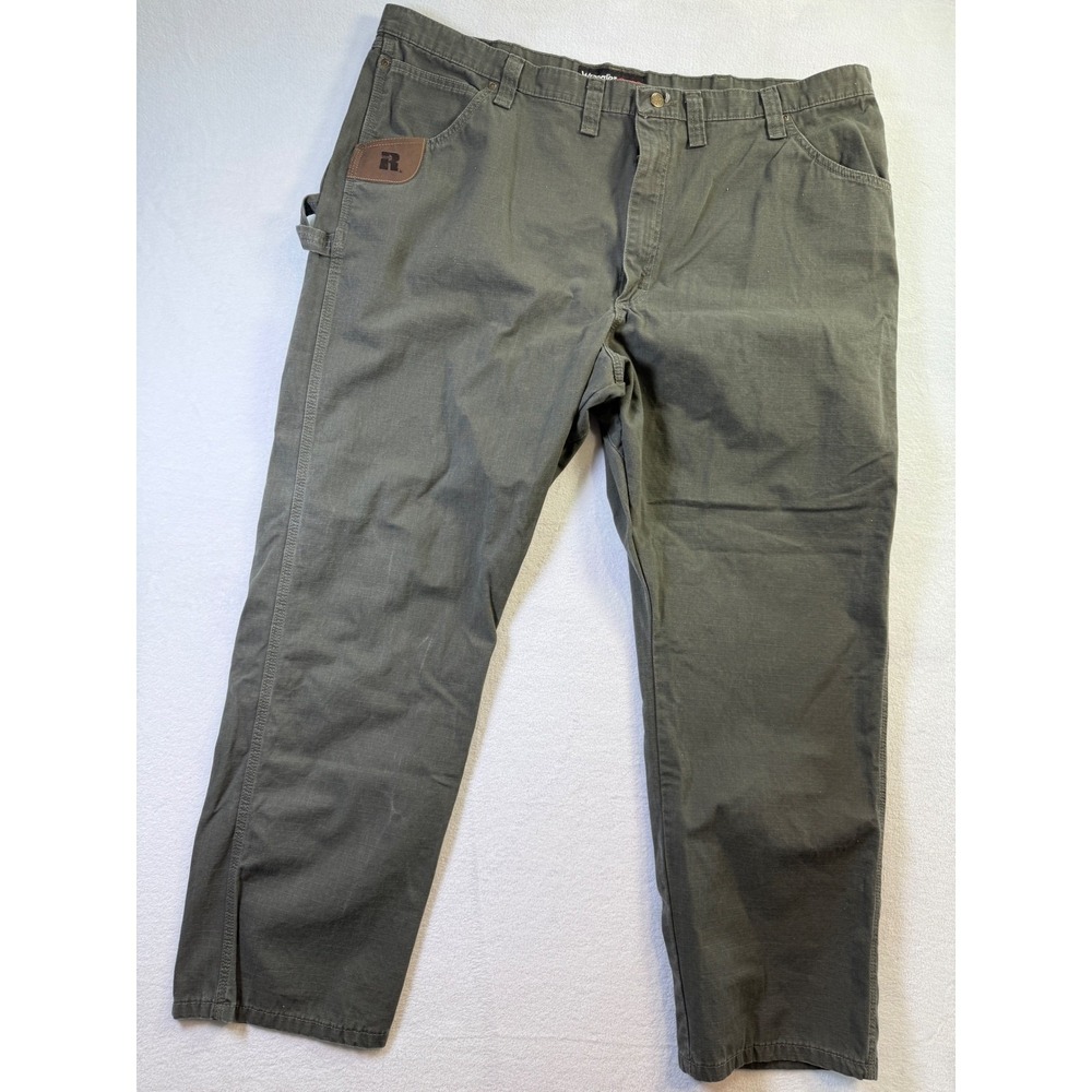 Wrangler Riggs Workwear Carpenter Pants Mens 46x32 Green Ripstop Cotton Utility